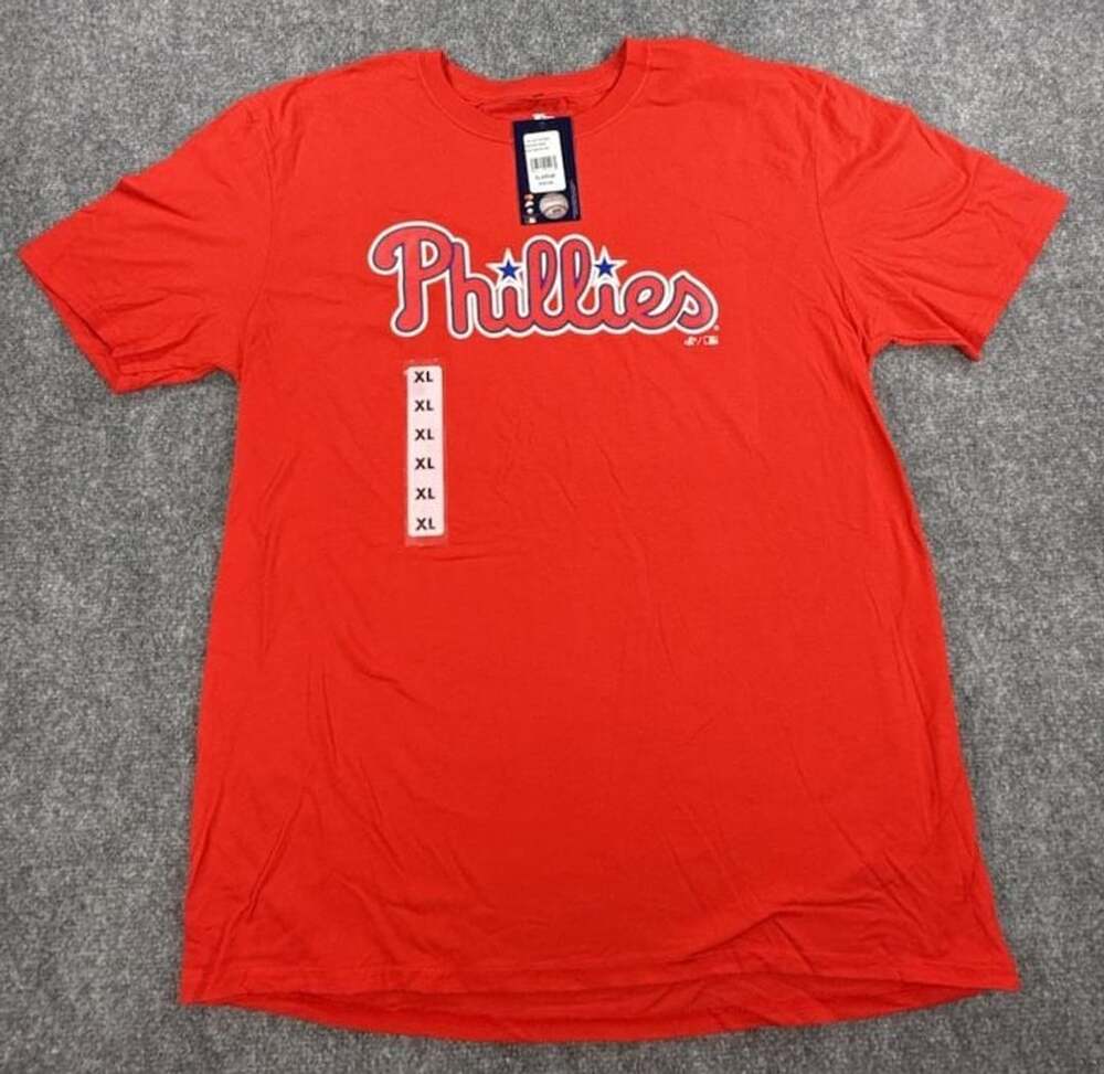 Philadelphia Phillies Wordmark T-Shirt Red XL - Logo Athletic - NWT
